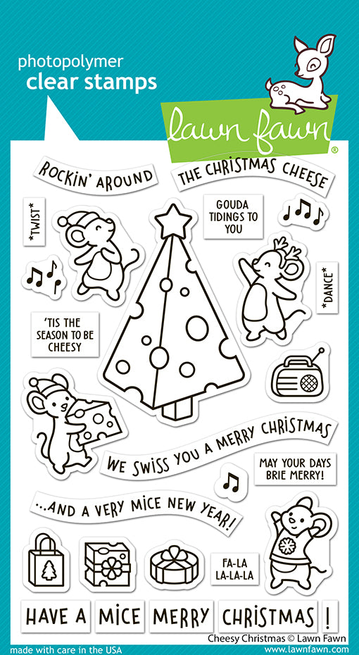 Lawn Fawn LF3500 Cheesy Christmas 4x6 clear stamp set