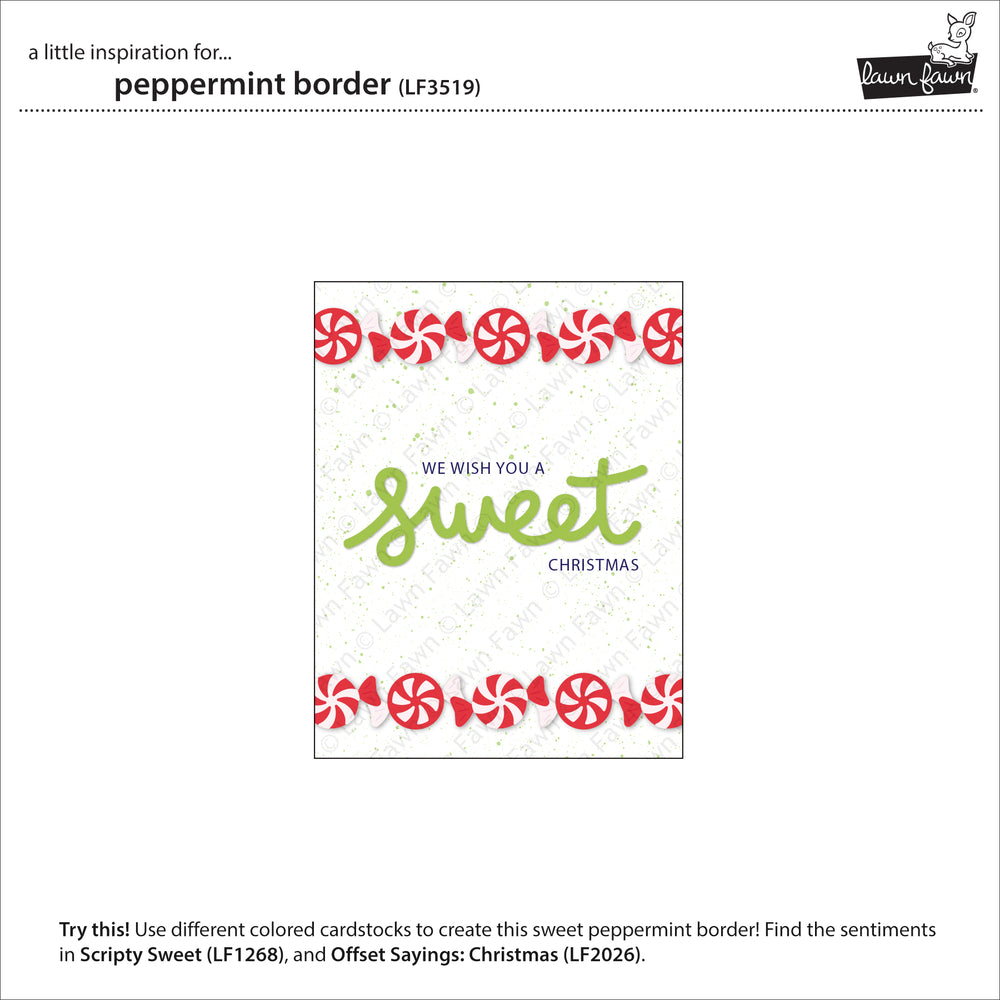 Lawn Fawn LF3519 Peppermint Border dies