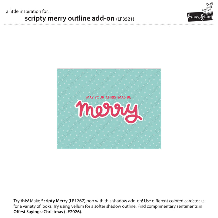 Lawn Fawn LF3521 Scripty Merry Outline Add-On dies