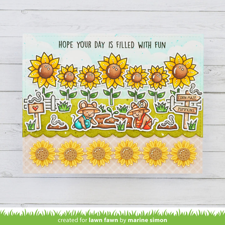 Lawn Fawn LF3528 Sunflower Border dies