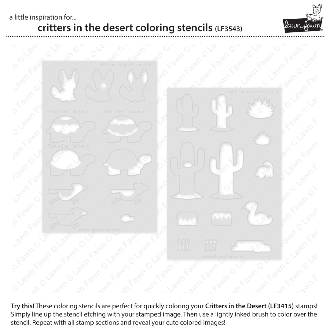 LF3543 - Critters in the Desert Colouring Stencils