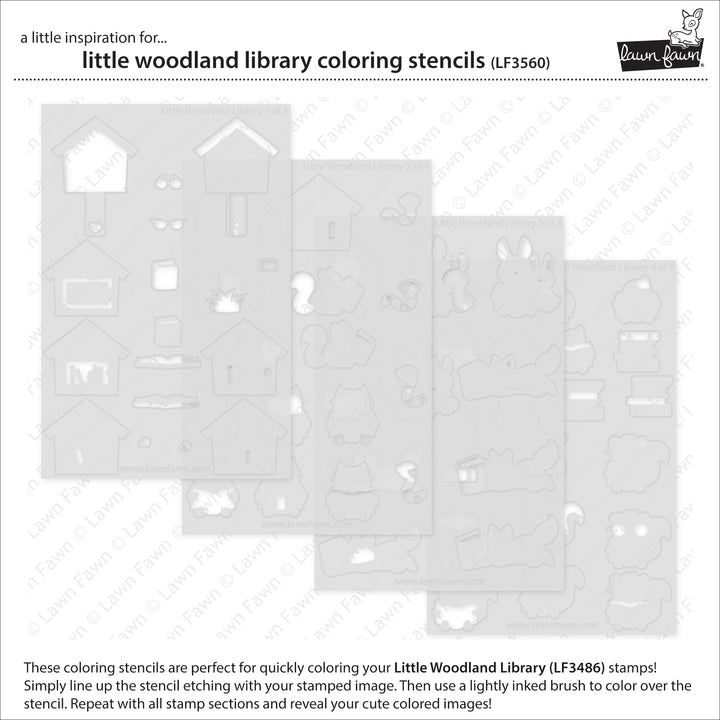 LF3560 Little Woodland Library Coloring Stencils