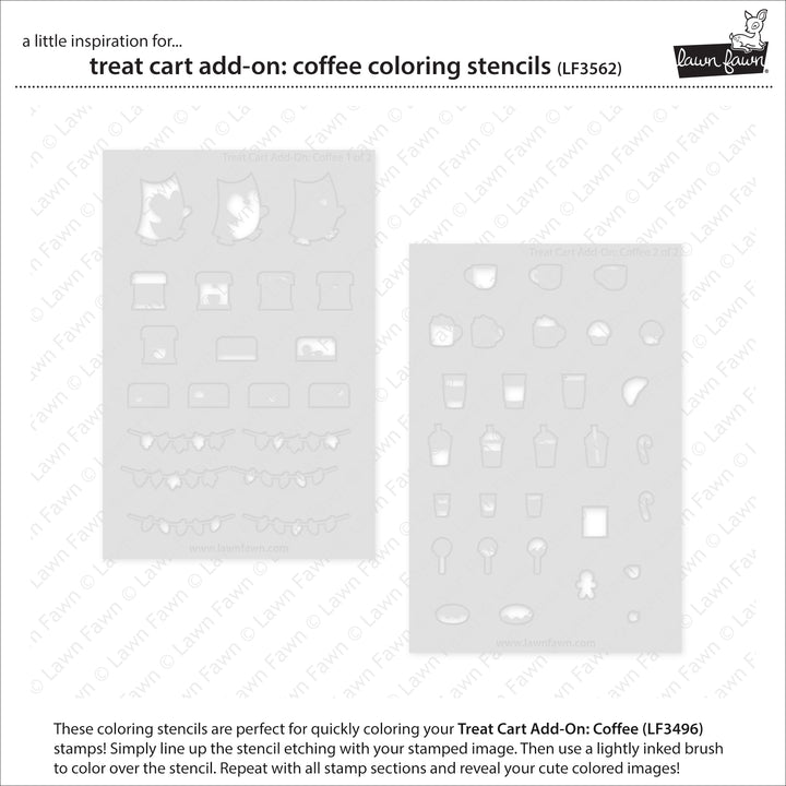 LF3562 Treat Cart Add-On Coffee Coloring Stencils