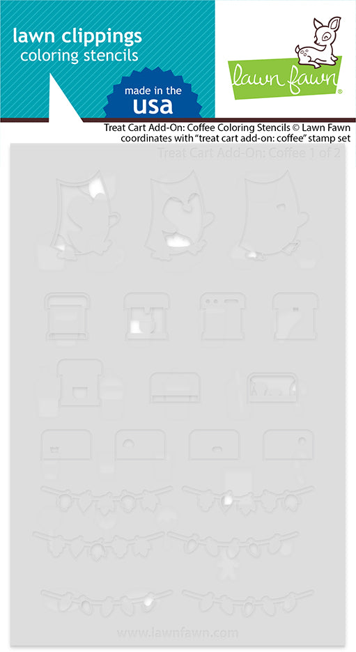 LF3562 Treat Cart Add-On Coffee Coloring Stencils