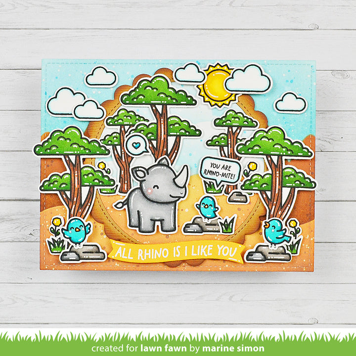 Lawn Fawn - LF3593 - Rhino-Mite! Stamp Set