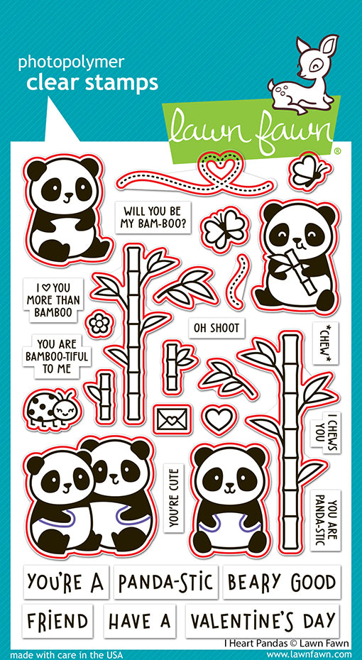 LF3597 - I Heart Pandas Lawn Cuts