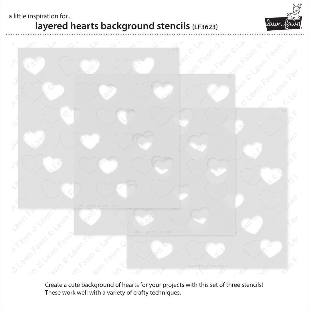 LF3623 - Layered Hearts Background Stencils