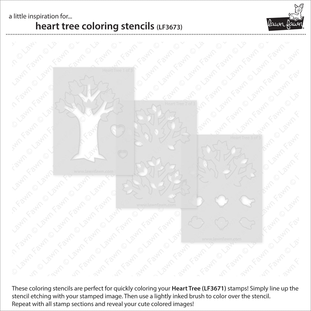 LF3673 - Heart Tree Coloring Stencils