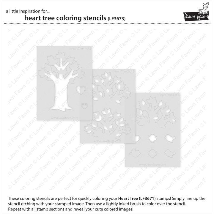 LF3673 - Heart Tree Coloring Stencils