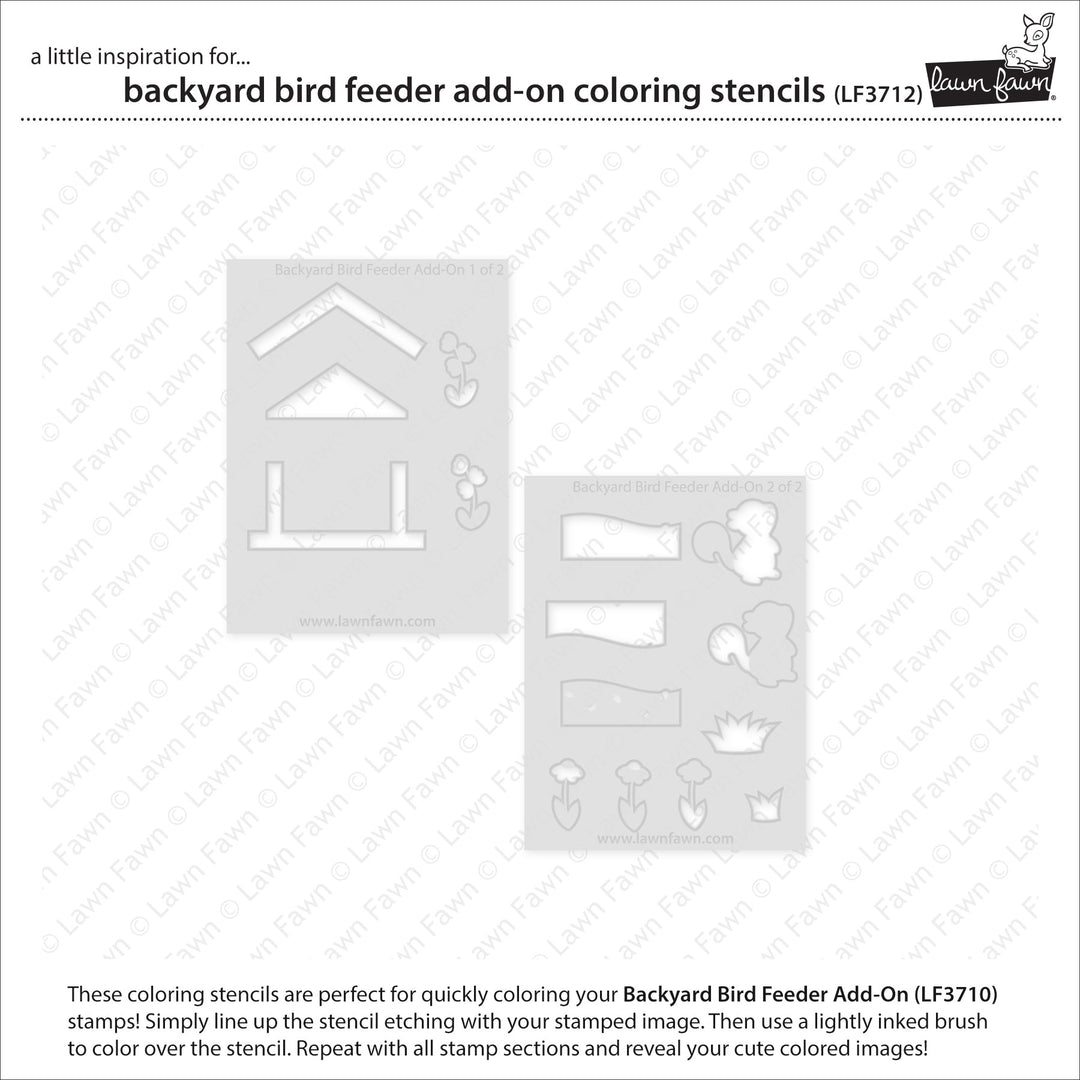 Lawn Fawn - LF3712 - Backyard Bird Feeder Add-On Coloring Stencils