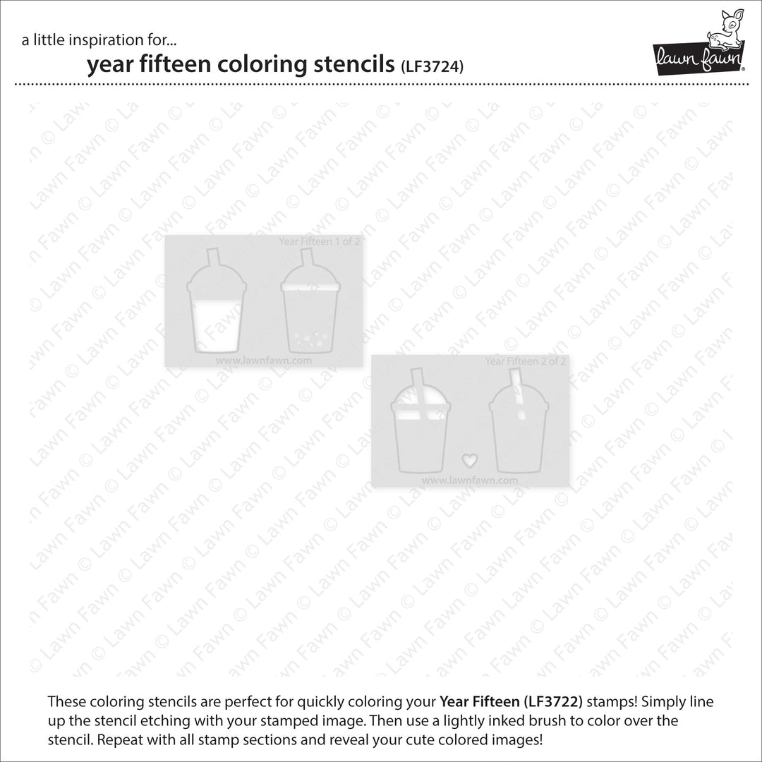 Lawn Fawn - LF3724 - Year Fifteen Colouring Stencils