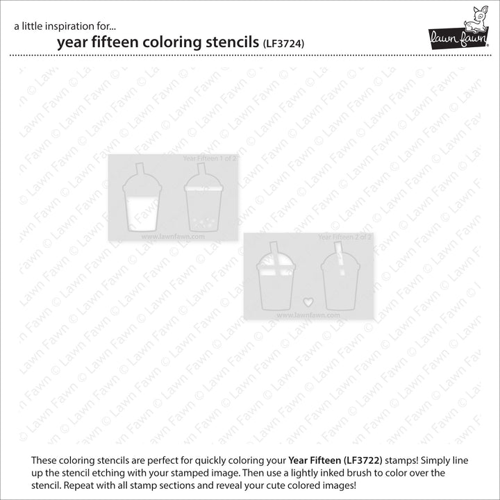 Lawn Fawn - LF3724 - Year Fifteen Colouring Stencils