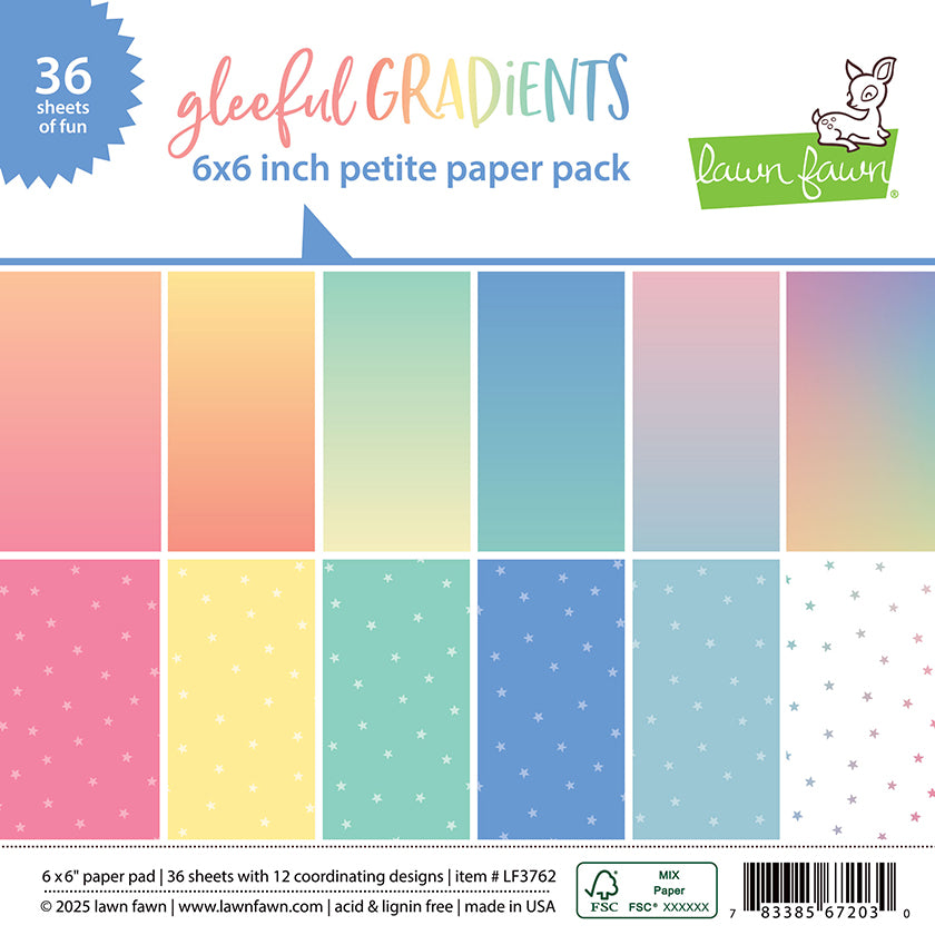 Lawn Fawn - LF3762 - Gleeful Gradients Petite Paper Pack