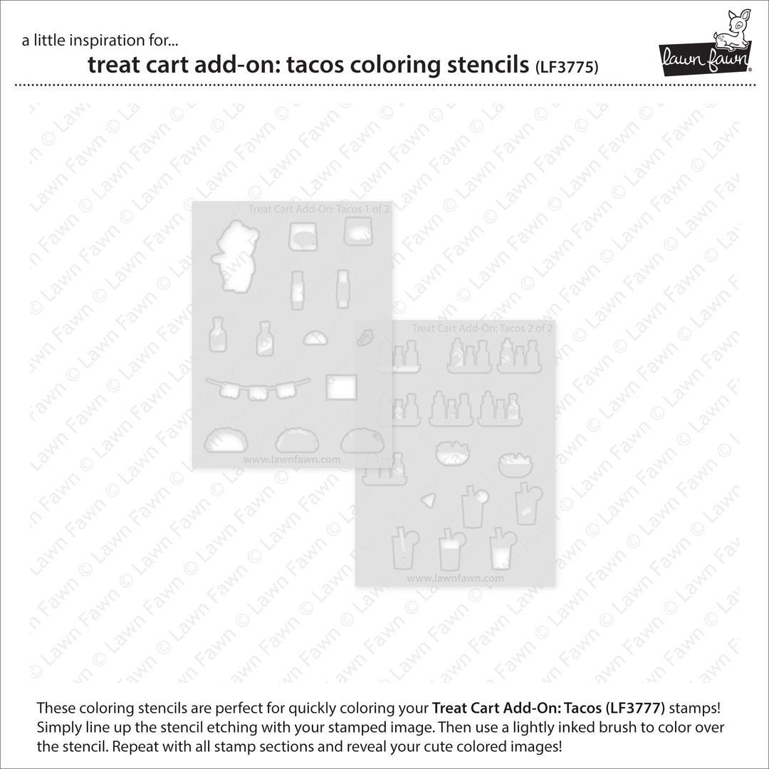 Lawn Fawn - LF3779 - Treat Cart Add-On: Tacos Coloring Stencils
