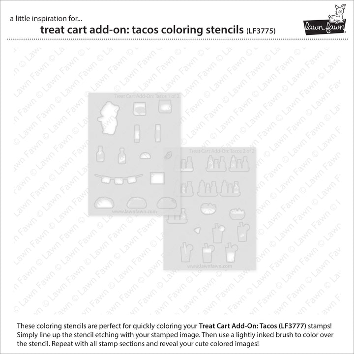 Lawn Fawn - LF3779 - Treat Cart Add-On: Tacos Coloring Stencils