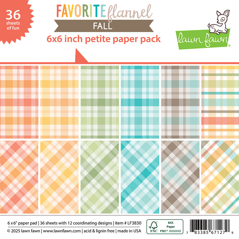 Lawn Fawn - LF3830 - favourite Flannel Fall Petite Paper Pack 6' x 6"