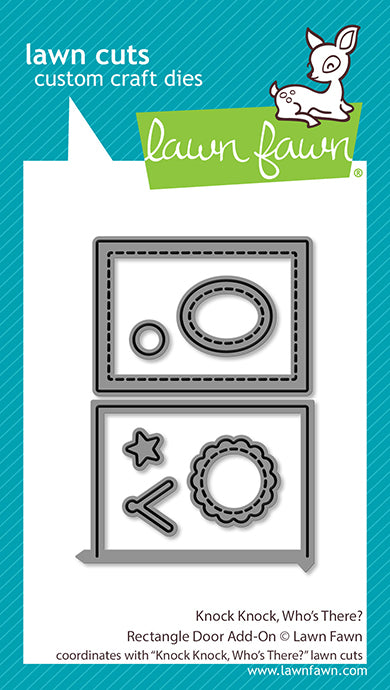 Lawn Fawn - LF3864 - Knock Knock, Who'S There? Rectangle Door Add-On Dies