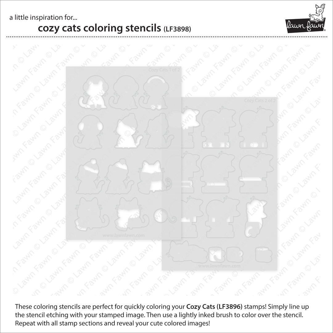 Lawn Fawn - LF3898 - Cozy Cats Colouring Stencils