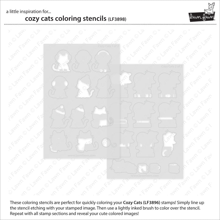 Lawn Fawn - LF3898 - Cozy Cats Colouring Stencils