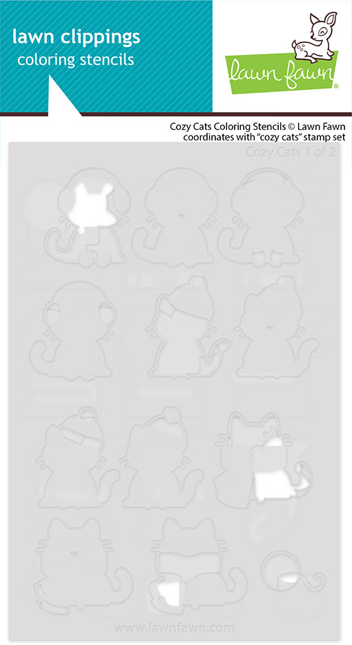 Lawn Fawn cozy cats coloring stencils coloring stencils lf3898