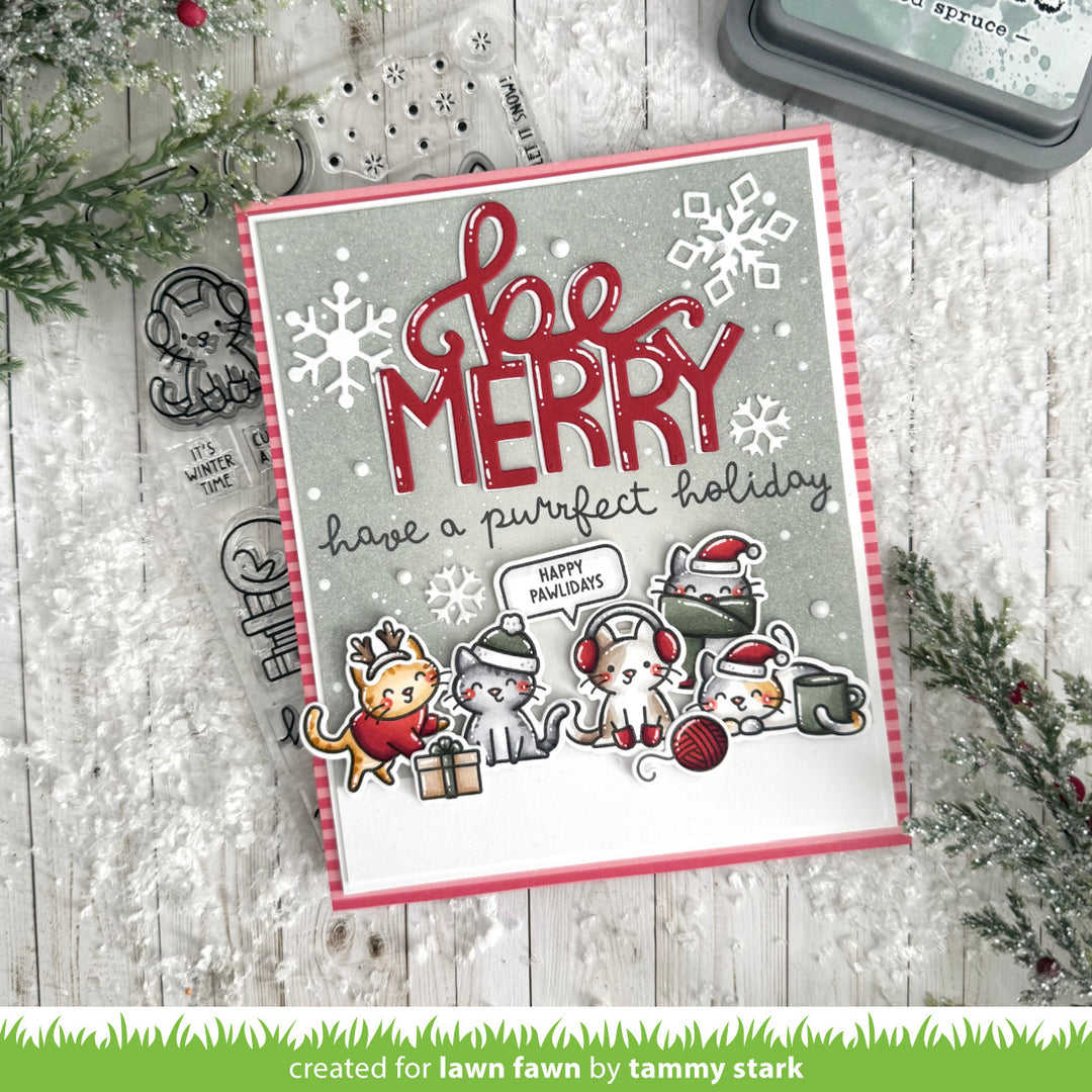 Lawn Fawn - LF3899 - Cozy Cats Christmas Add-On Stamp Set