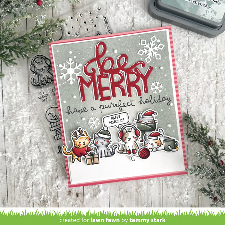 Lawn Fawn - LF3899 - Cozy Cats Christmas Add-On Stamp Set