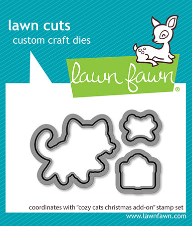 Lawn Fawn cozy cats christmas add on lawn cuts coordinating dies lf3900
