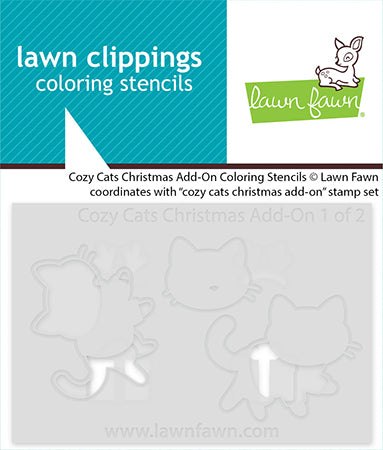 Lawn Fawn cozy cats christmas add on coloring stencils coloring stencils lf3901