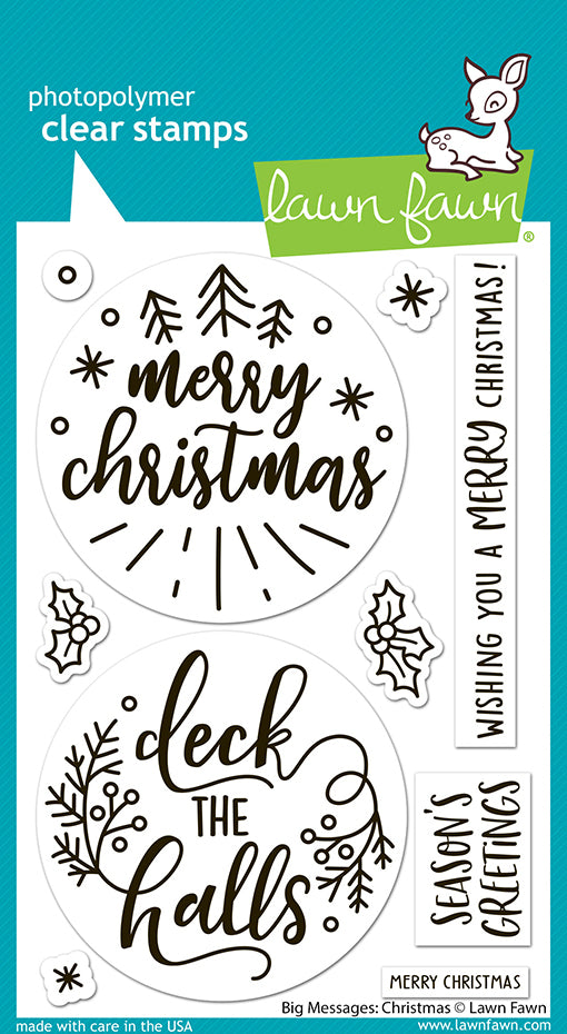 Lawn Fawn big messages christmas 4x6 clear stamp set lf3902
