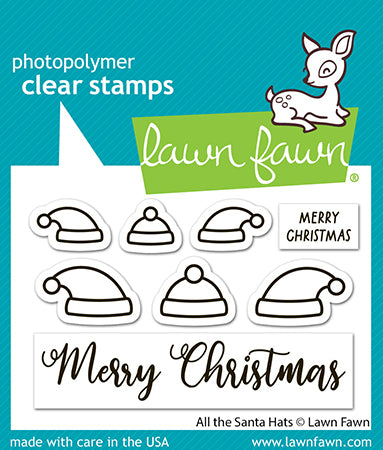 Lawn Fawn all the santa hats 2x3 clear stamp set lf3904