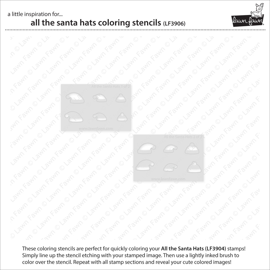 Lawn Fawn - LF3906 - All The Santa Hats Colouring Stencils