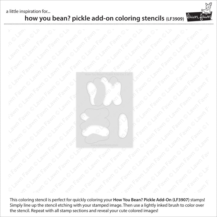 Lawn Fawn - LF3909 - How You Bean? Pickle Add-On Colouring Stencil