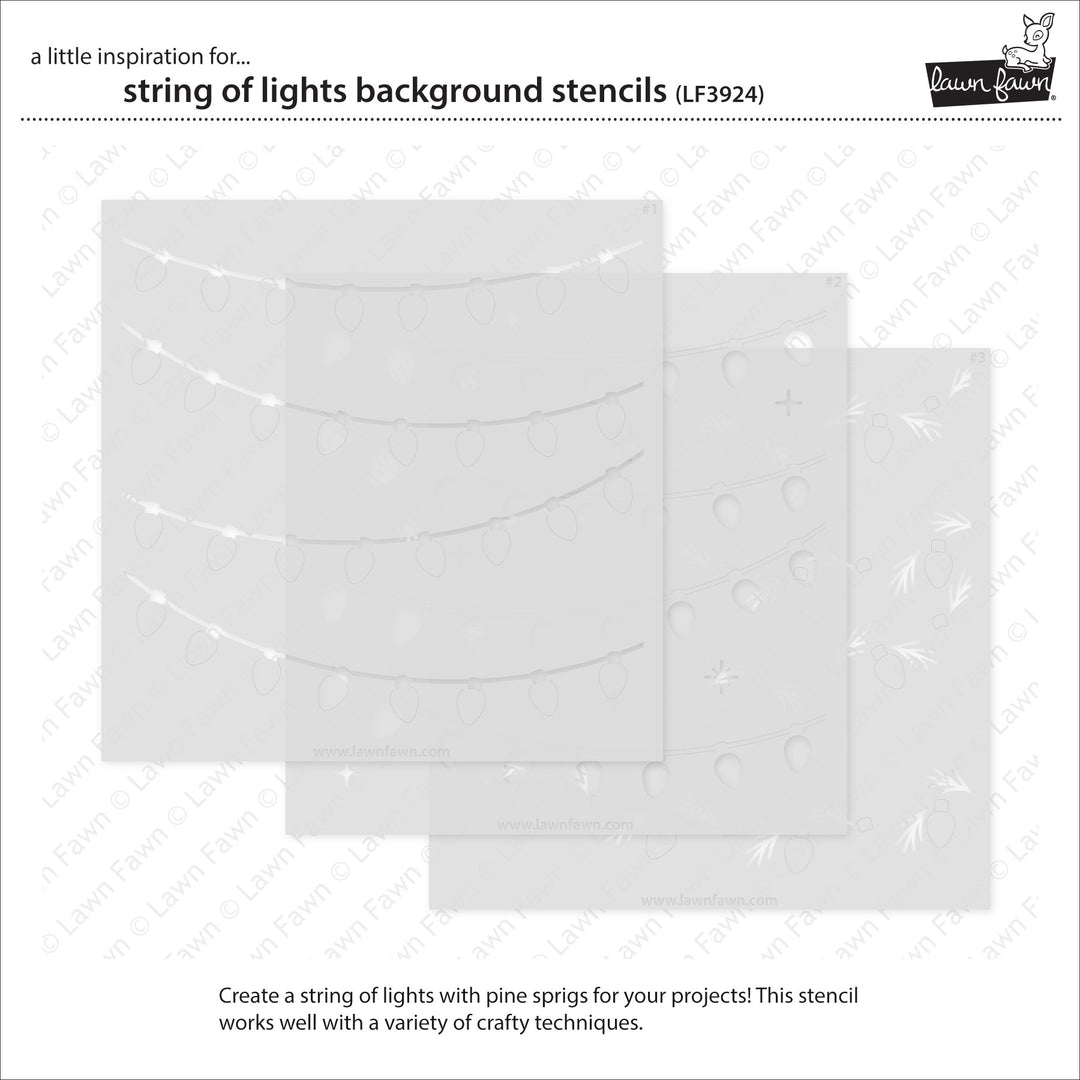 Lawn Fawn - LF3924 - String Of Lights Background Stencils