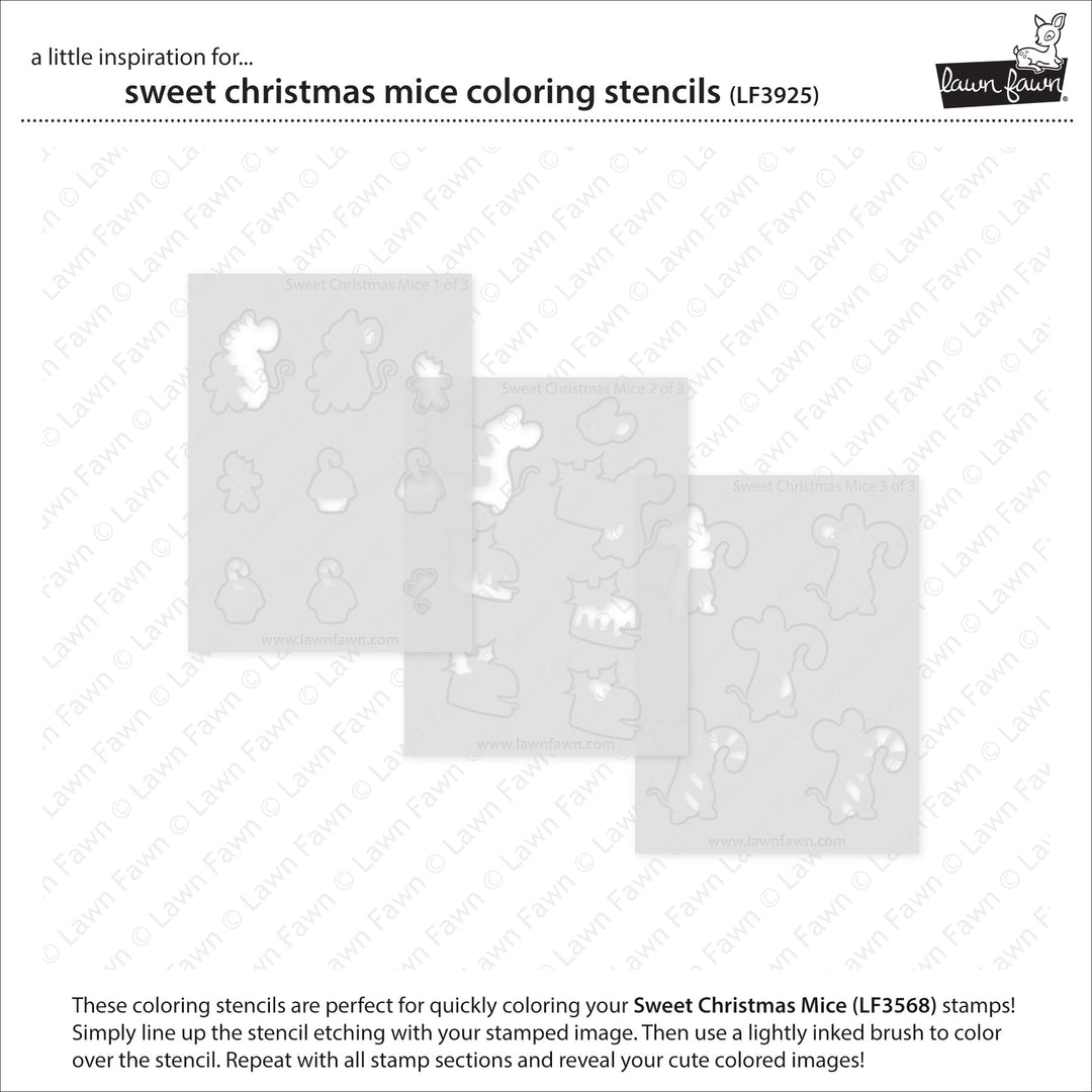 Lawn Fawn - LF3925 - Sweet Christmas Mice Colouring Stencils