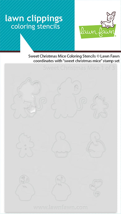 Lawn Fawn sweet christmas mice coloring stencils coloring stencils lf3925