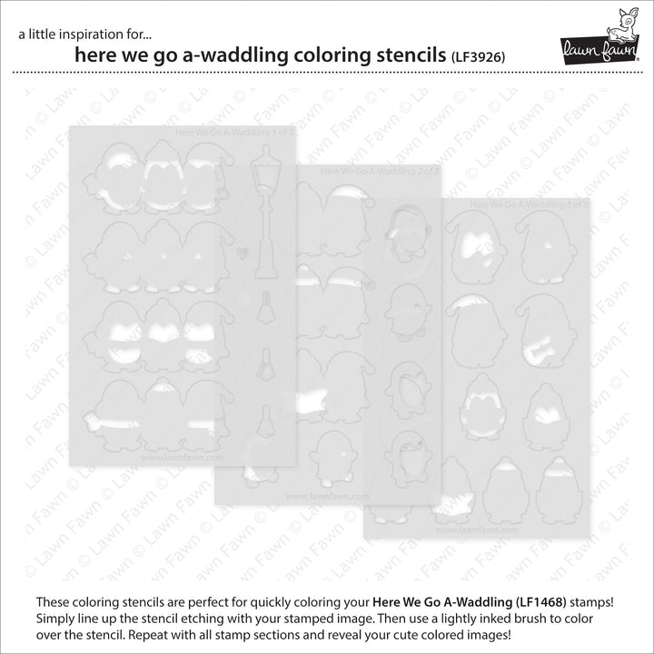 Lawn Fawn - LF3926 - Here We Go A-Waddling Colouring Stencils