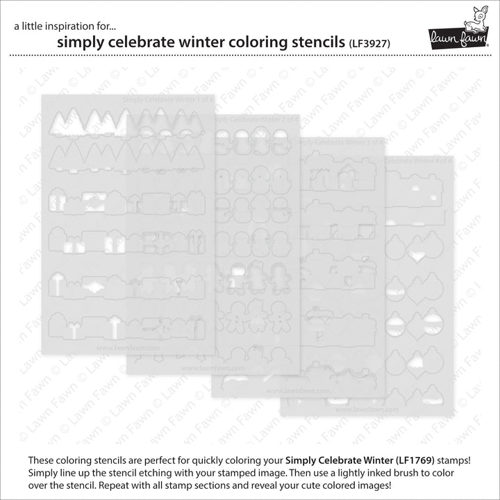 Lawn Fawn - LF3927 - Simply Celebrate Winter Colouring Stencils