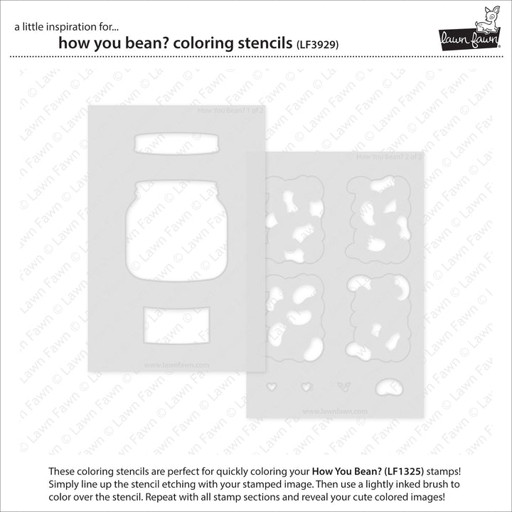 Lawn Fawn - LF3929 - How You Bean? Colouring Stencils