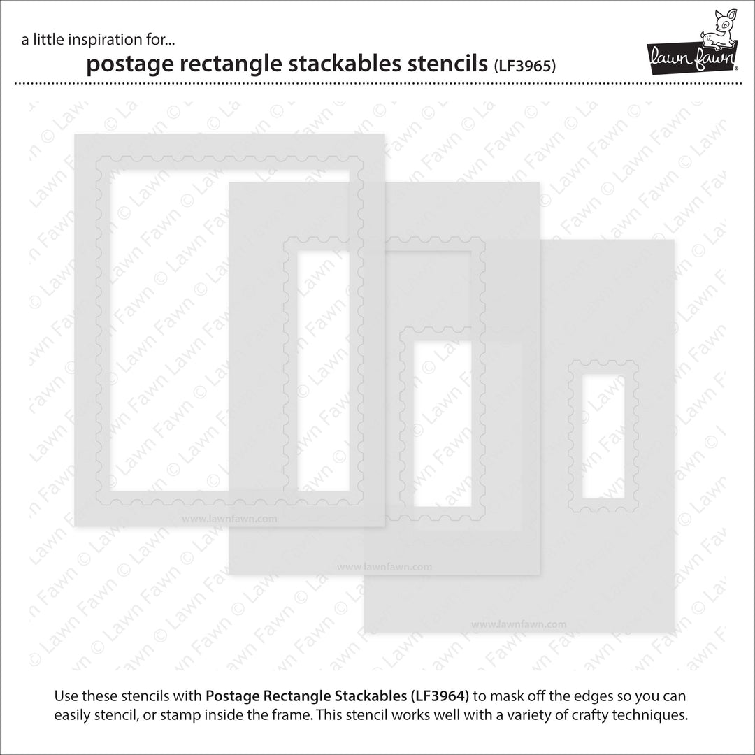 Lawn Fawn - LF3965  - Postage Rectangle Stackables Stencils
