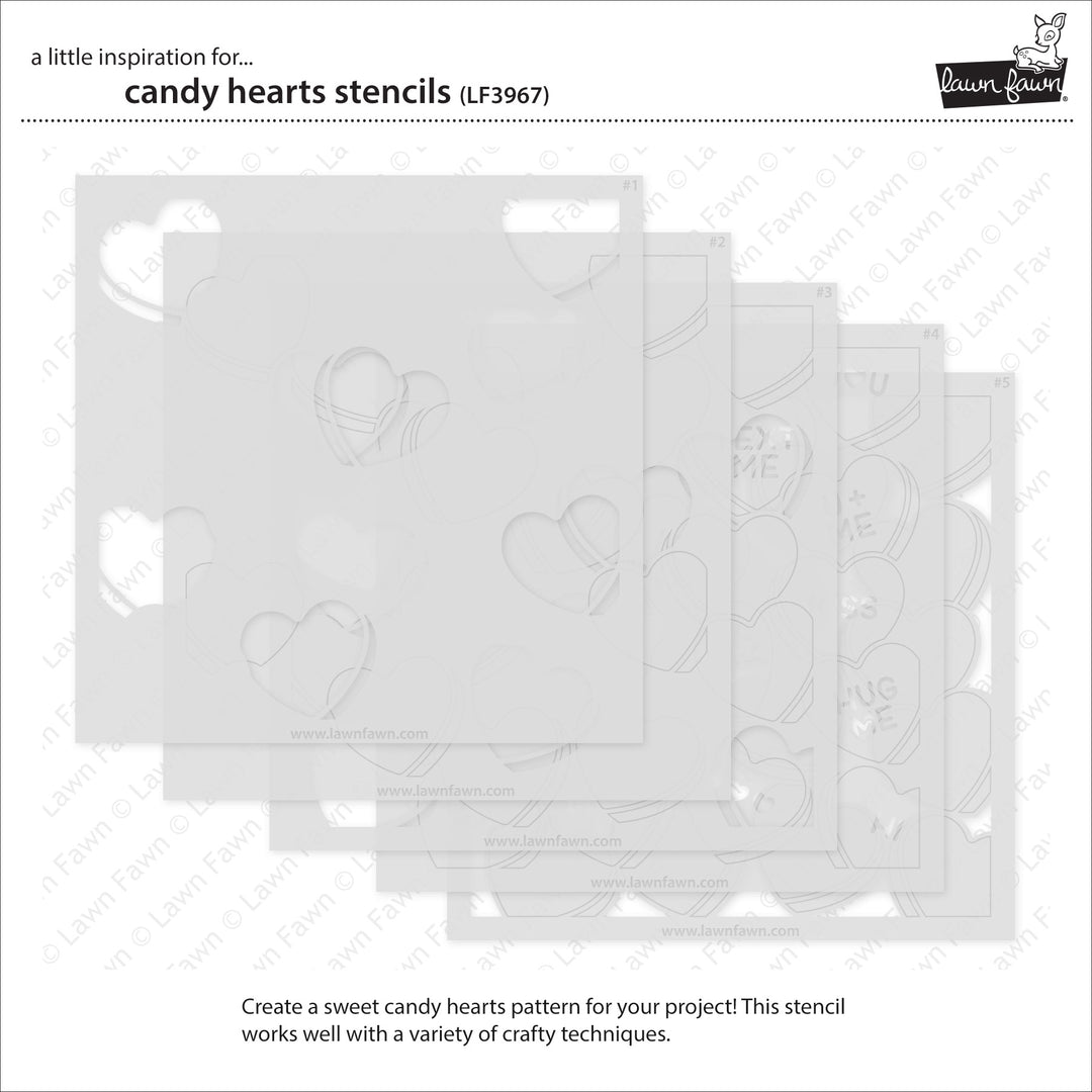 Lawn Fawn - LF3967  - Candy Hearts Stencils