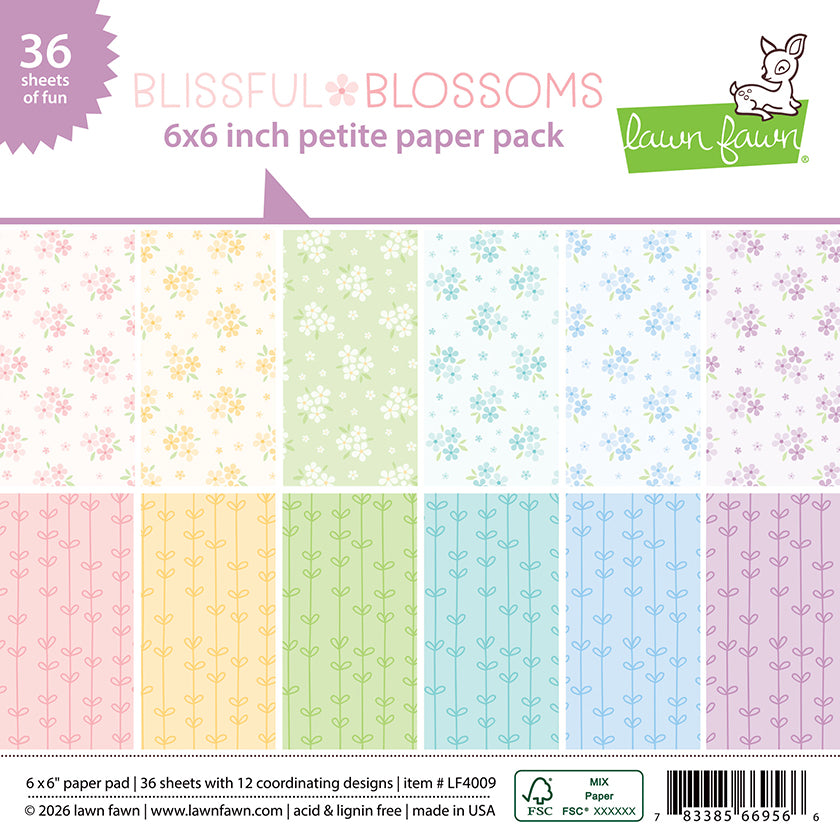 Lawn Fawn - LF4009 - Blissful Blossoms Petite Paper Pack