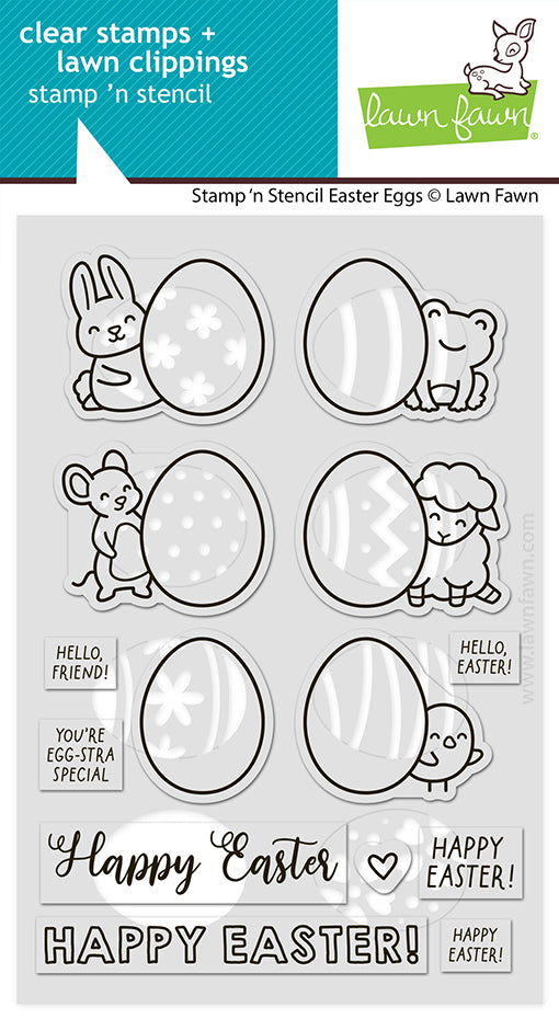 Lawn Fawn - LF4028 - Stamp 'N Stencil Easter Eggs