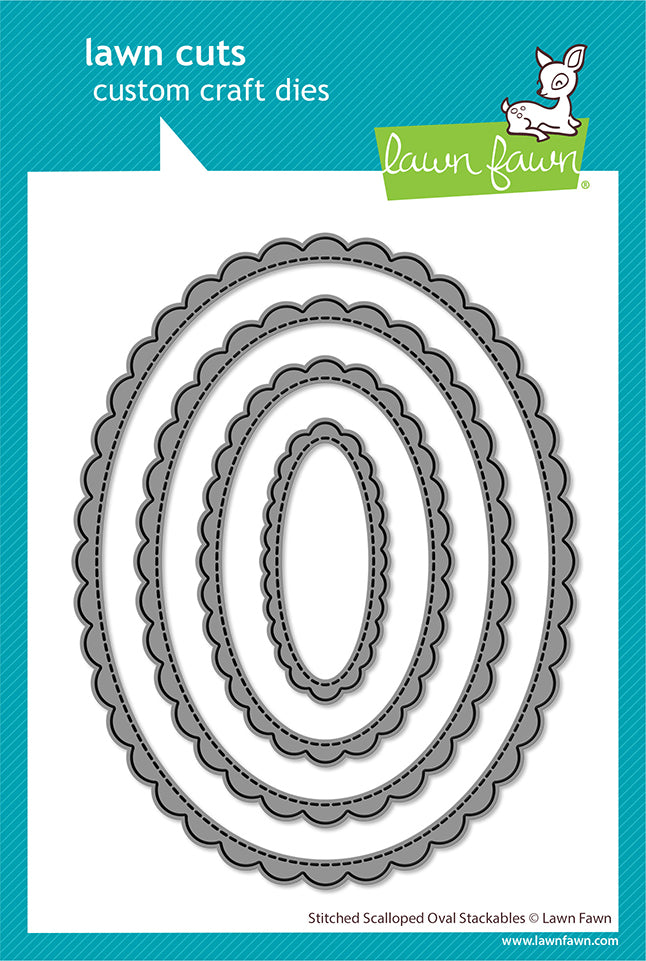 Lawn Fawn - LF4050 - Stitched Scalloped Oval Stackables