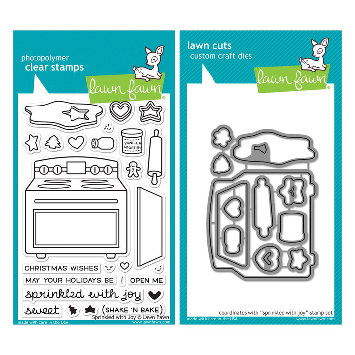 Lawn Fawn - LF1214 & LF1215 - Sprinkled with Joy - Stamp and Lawn Cuts Set