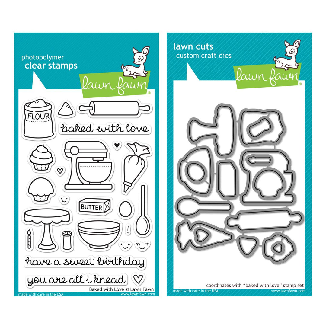 Lawn Fawn - LF0805 & LF0806 - Baked With Love - Stamp and Lawn Cuts Set
