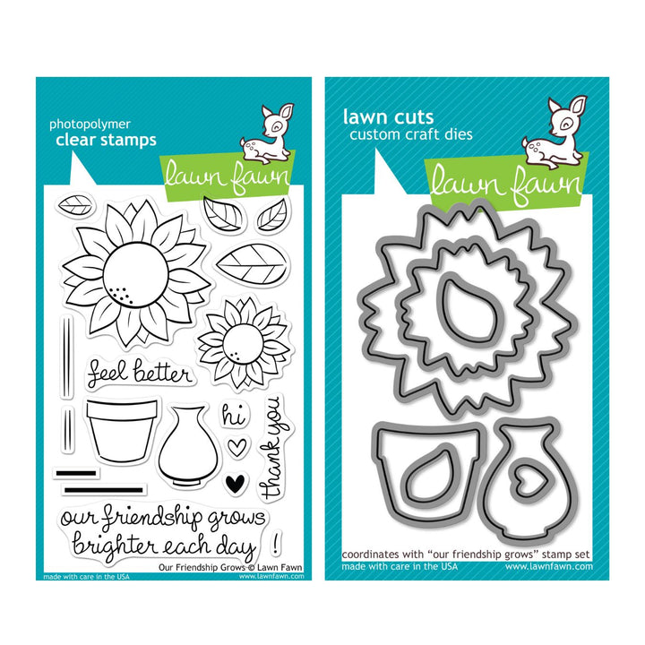 Lawn Fawn - LF0556 & LF0572 - Our Friendship Grows - Stamp and Lawn Cuts Set