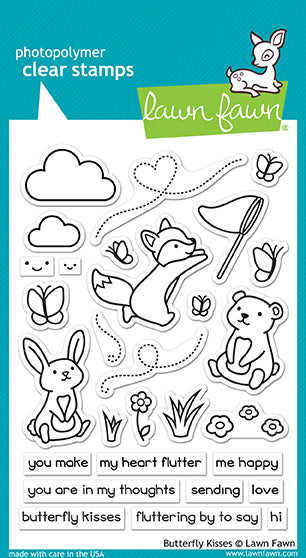 Lawn Fawn - LF1882 & LF1883 - Butterfly Kisses - Stamp and Lawn Cuts Set