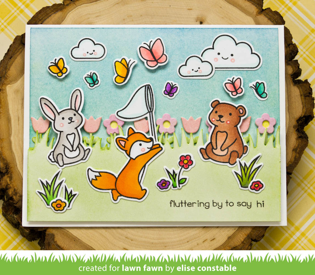 Lawn Fawn - LF1882 & LF1883 - Butterfly Kisses - Stamp and Lawn Cuts Set