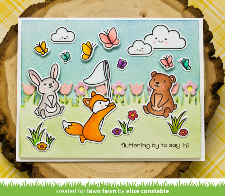 Lawn Fawn - LF1882 & LF1883 - Butterfly Kisses - Stamp and Lawn Cuts Set
