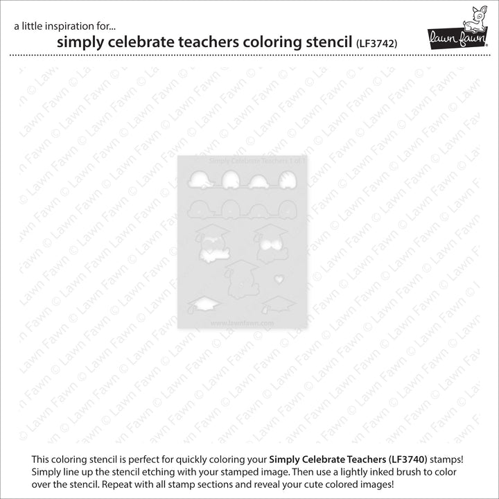 Lawn Fawn - LF3742 - Simply Celebrate Teachers Coloring Stencil